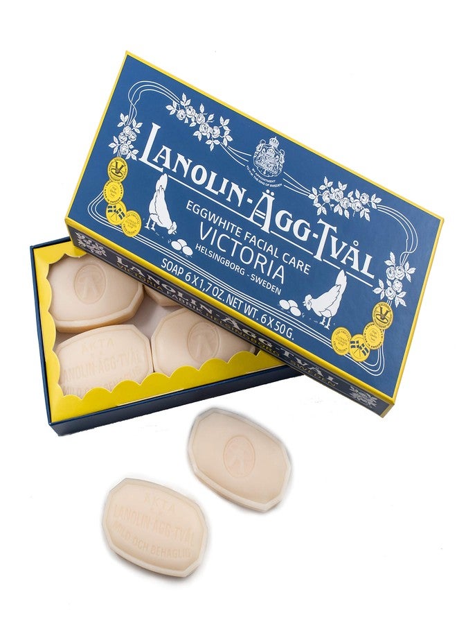 Victoria Lanolin Agg Tval Egg White Facial Care Soap for Women, 6 x 1.7 Ounce - Image 1